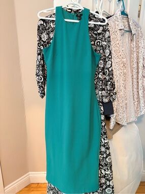 H&M Teal Sleeveless Midi Shift Dress